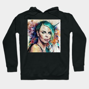 Portrait of Charlize with flowers Hoodie
